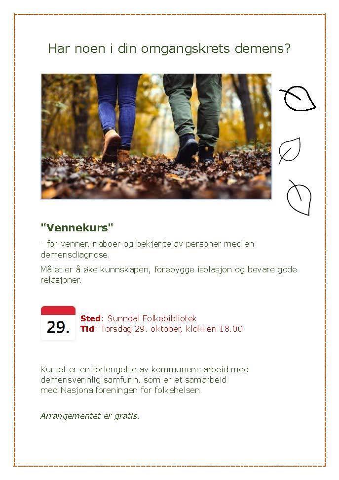 Vennekurs - PLAKAT - Klikk for stort bilde